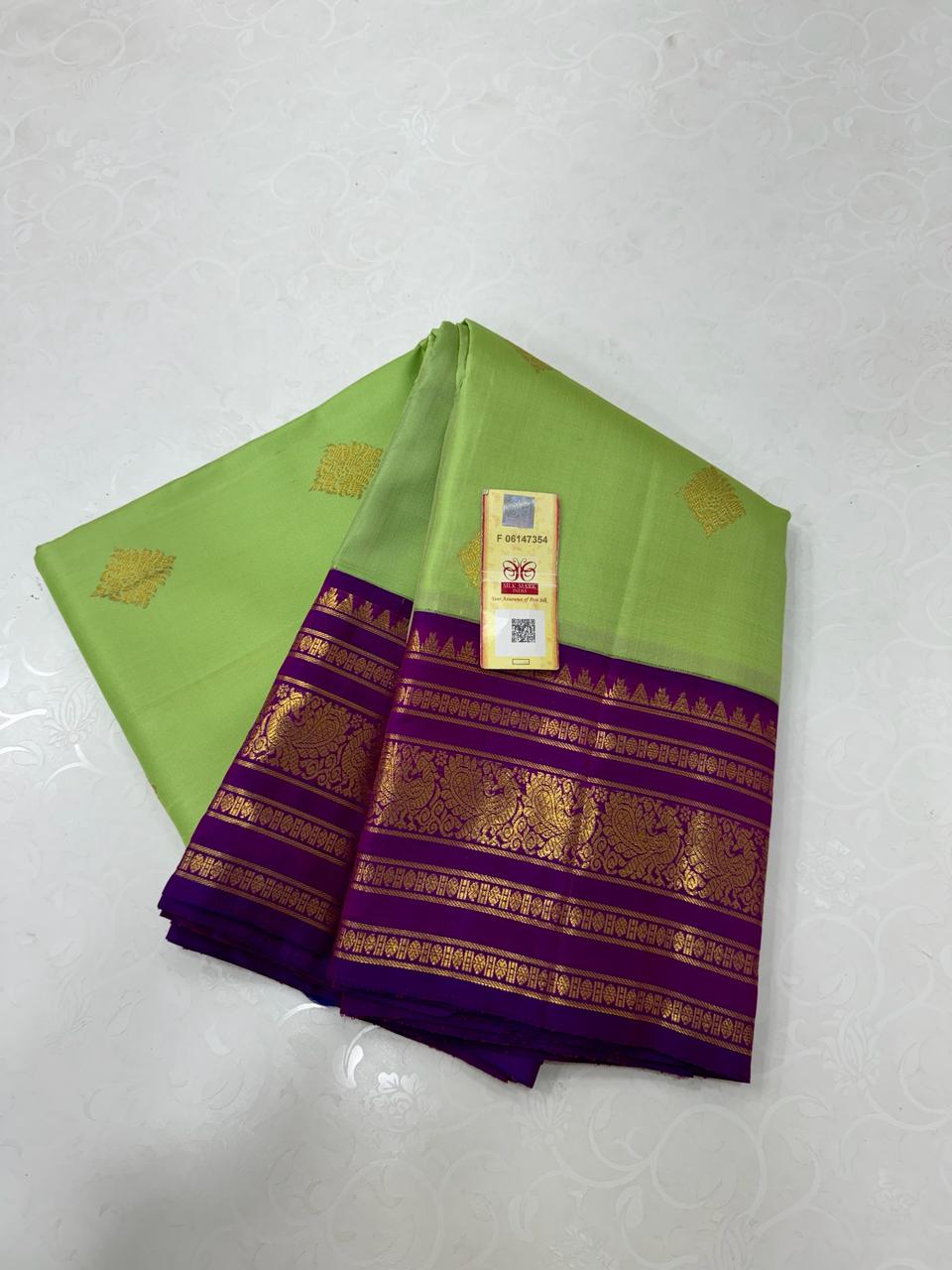 GREEN TEMPLE  SILK SAREE