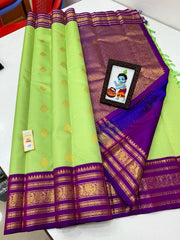 GREEN TEMPLE  SILK SAREE