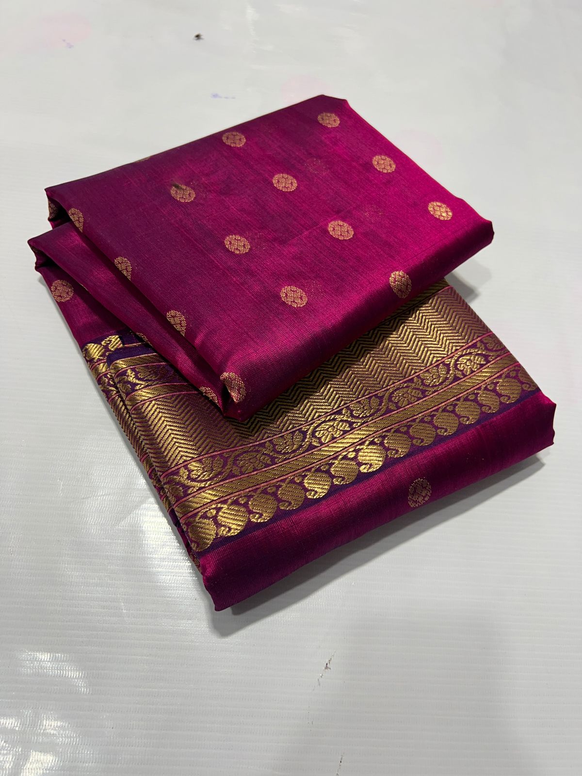 RANI PINK/GOLDCHANDERI SAREE