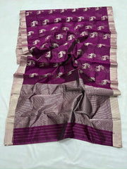 PURPLE CHANDERI SAREE