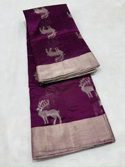 PURPLE CHANDERI SAREE