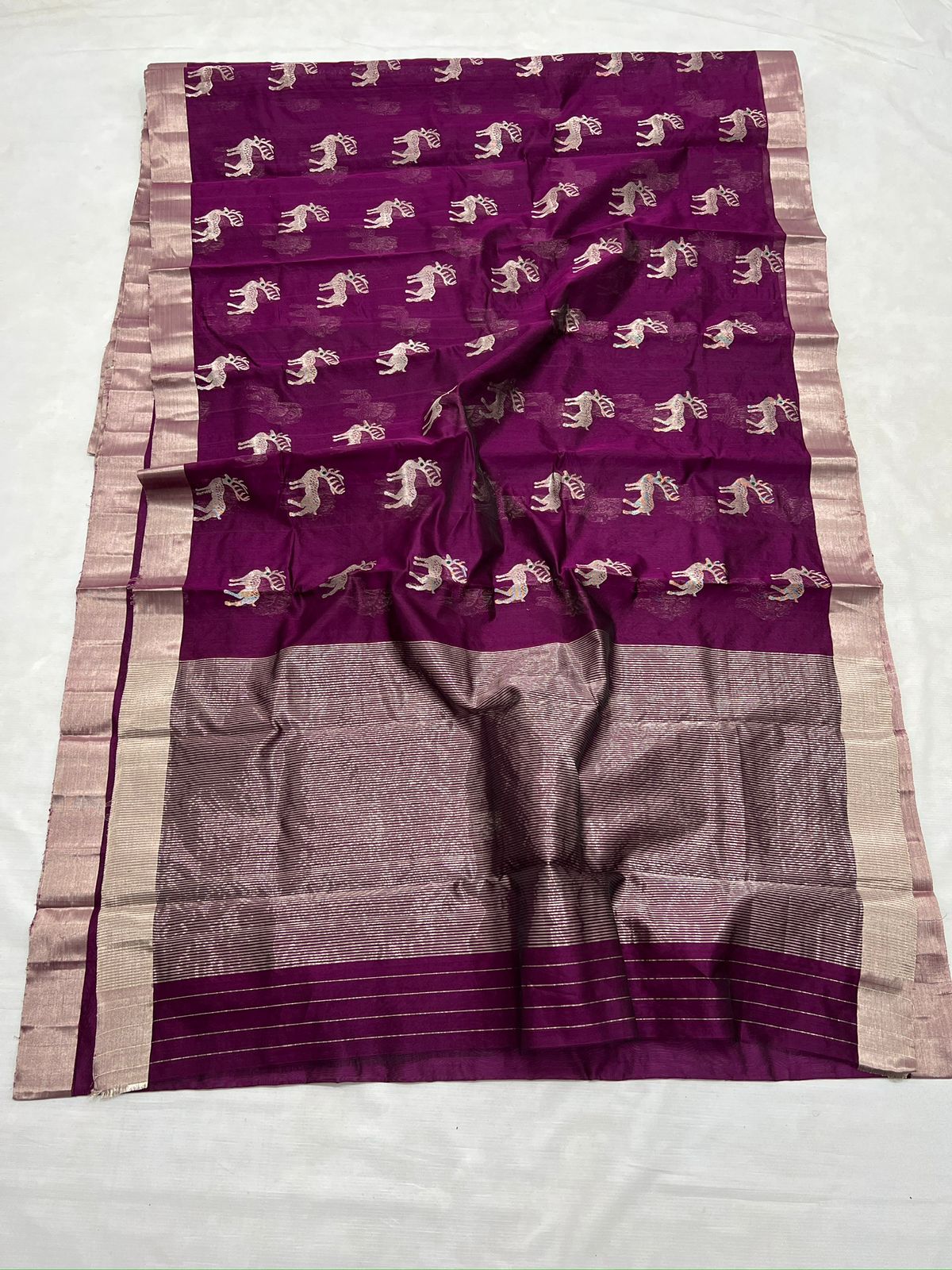 PURPLE CHANDERI SAREE