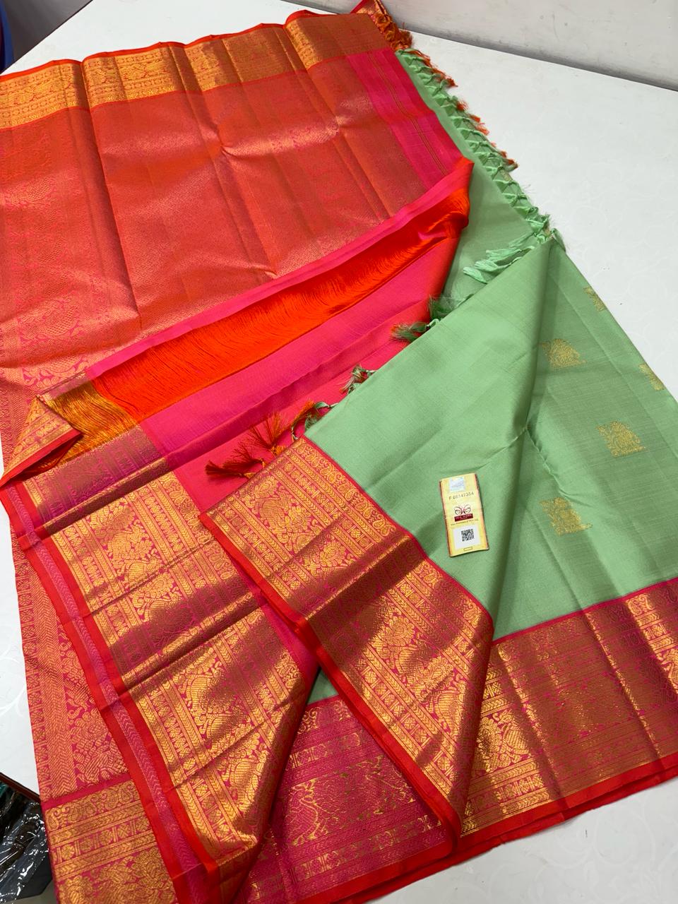 GREEN/RED KANCHI SAREES