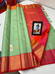 GREEN/RED KANCHI SAREES