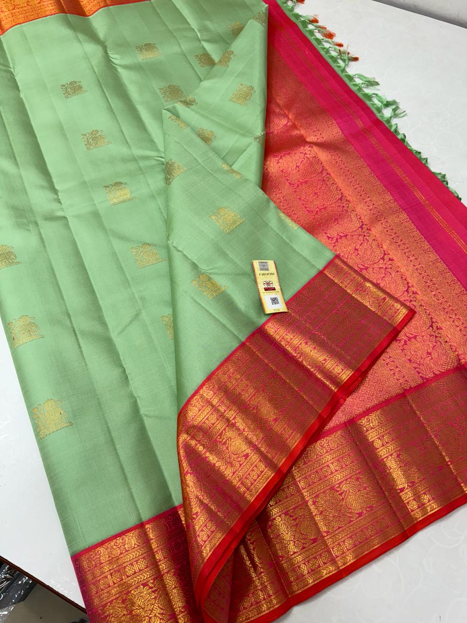 GREEN/RED KANCHI SAREES