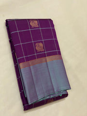 PURPLE SILVER KANCHI SAREES