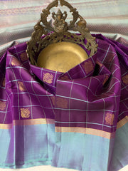 PURPLE SILVER KANCHI SAREES