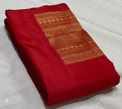 RED/ GREEN BOARDERLESS KANCHI SAREE