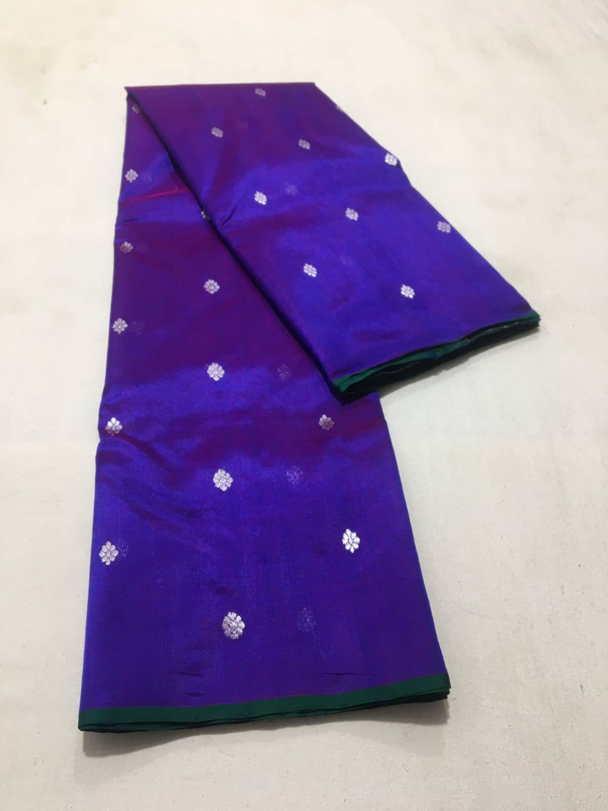 BLUE CHANDERI SAREE