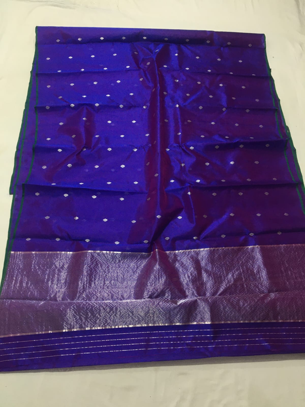 BLUE CHANDERI SAREE