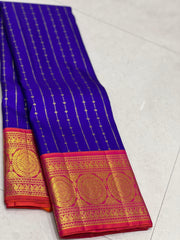 BLUE/RED KANCHI SILK SAREE