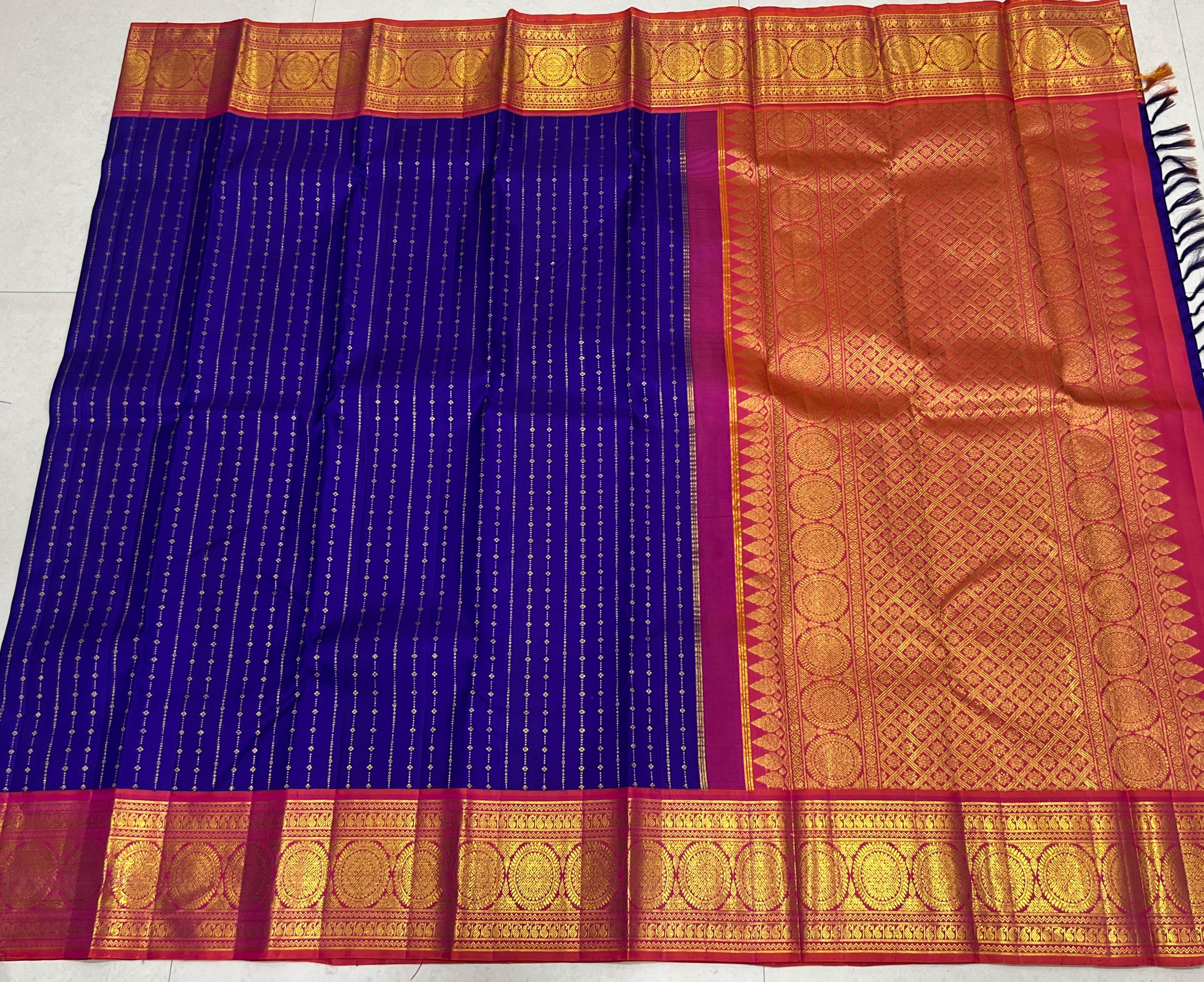 BLUE/RED KANCHI SILK SAREE