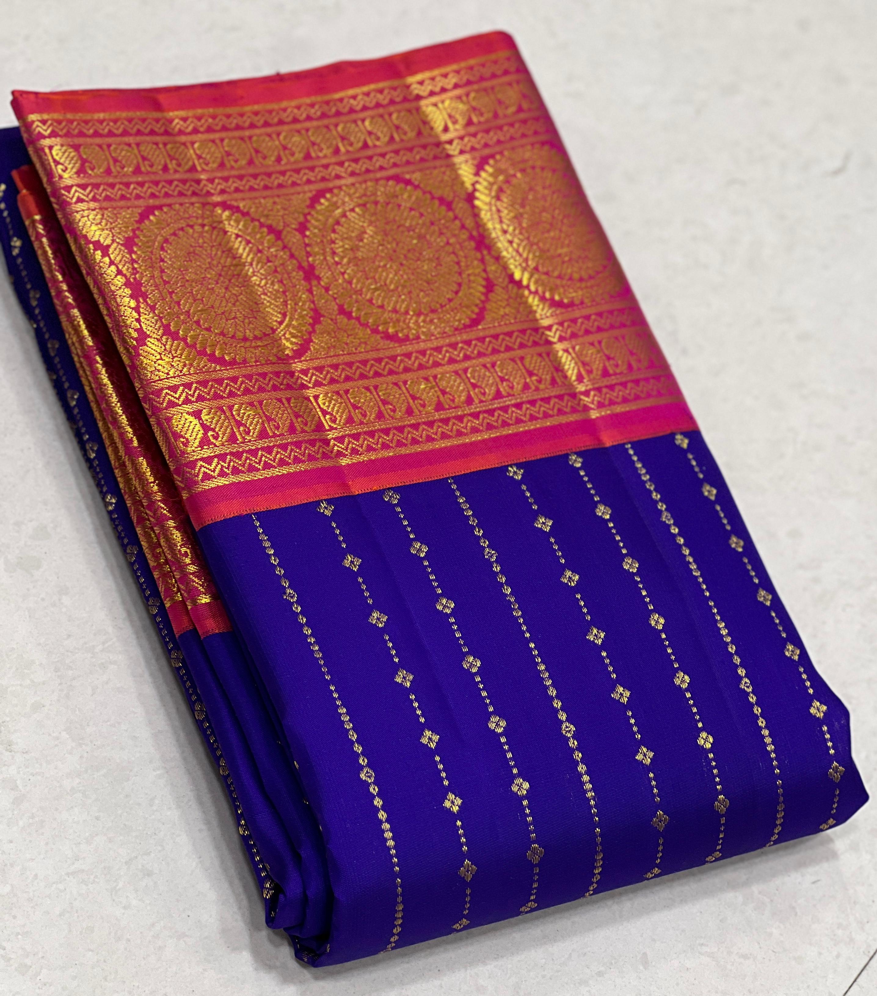 BLUE/RED KANCHI SILK SAREE