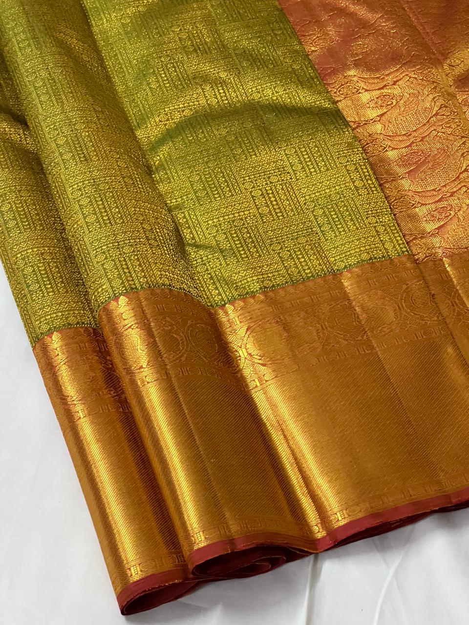 GREEN/ GOLD KANCHI SAREES