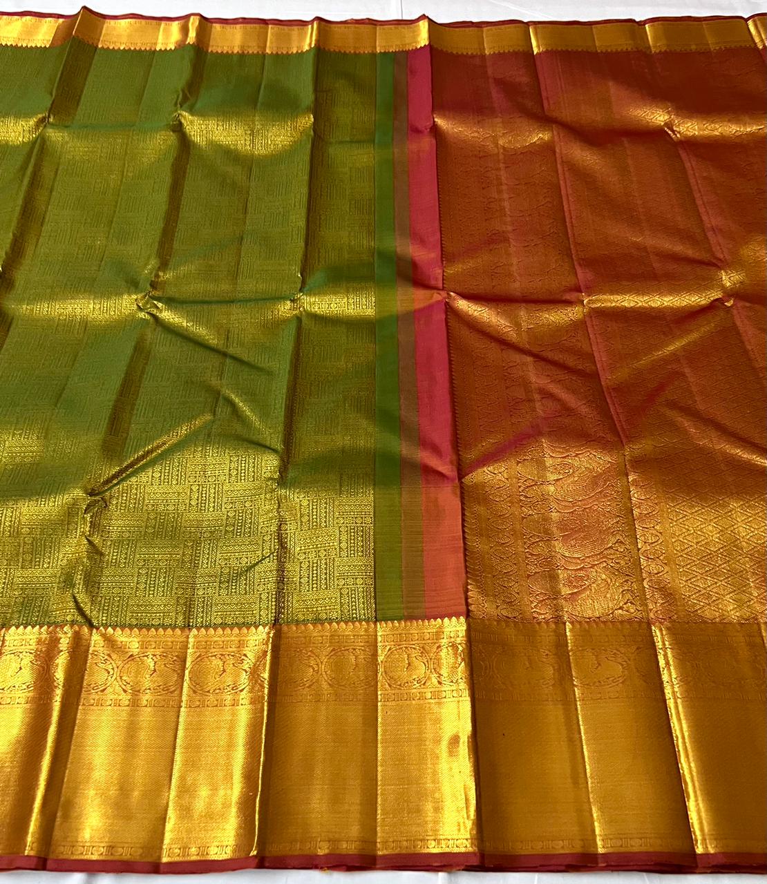 GREEN/ GOLD KANCHI SAREES