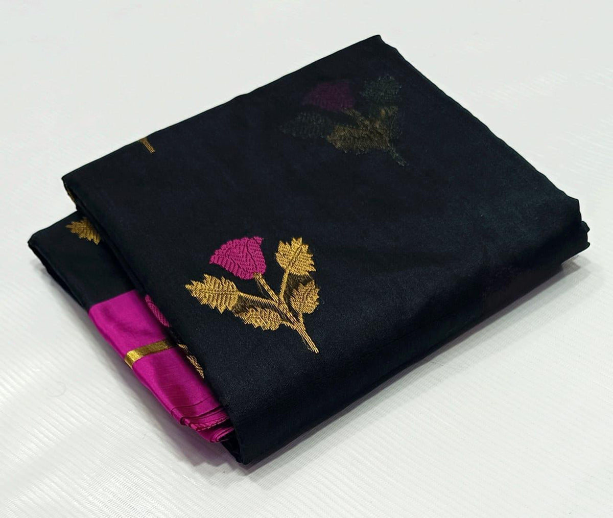 BLACK PINK  CHANDERI SAREE