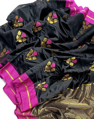 BLACK PINK  CHANDERI SAREE