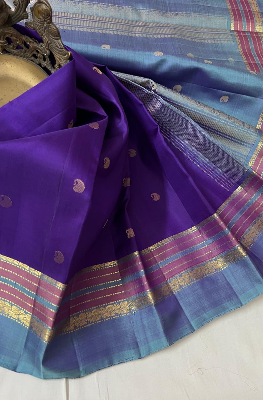 PURPLE/ BLUE KANCHI SAREES