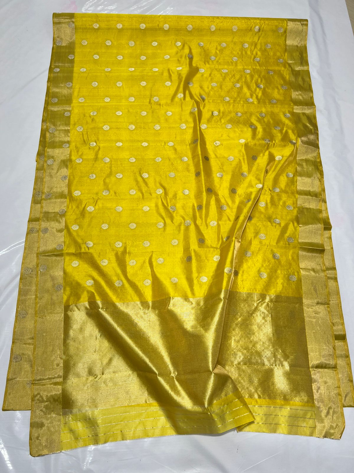 LEMON/YELLOW CHANDERI SAREE