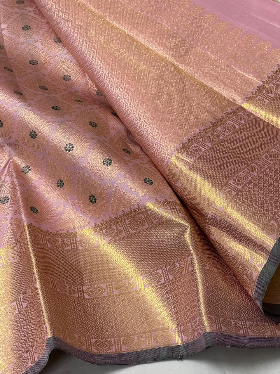 PEACH   KANCHI SAREE