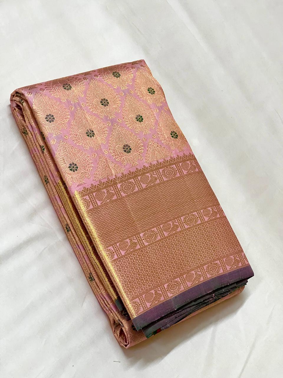 PEACH   KANCHI SAREE