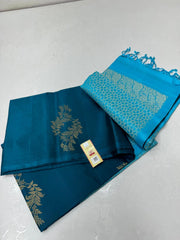 BULE BORDERLESS SAREE