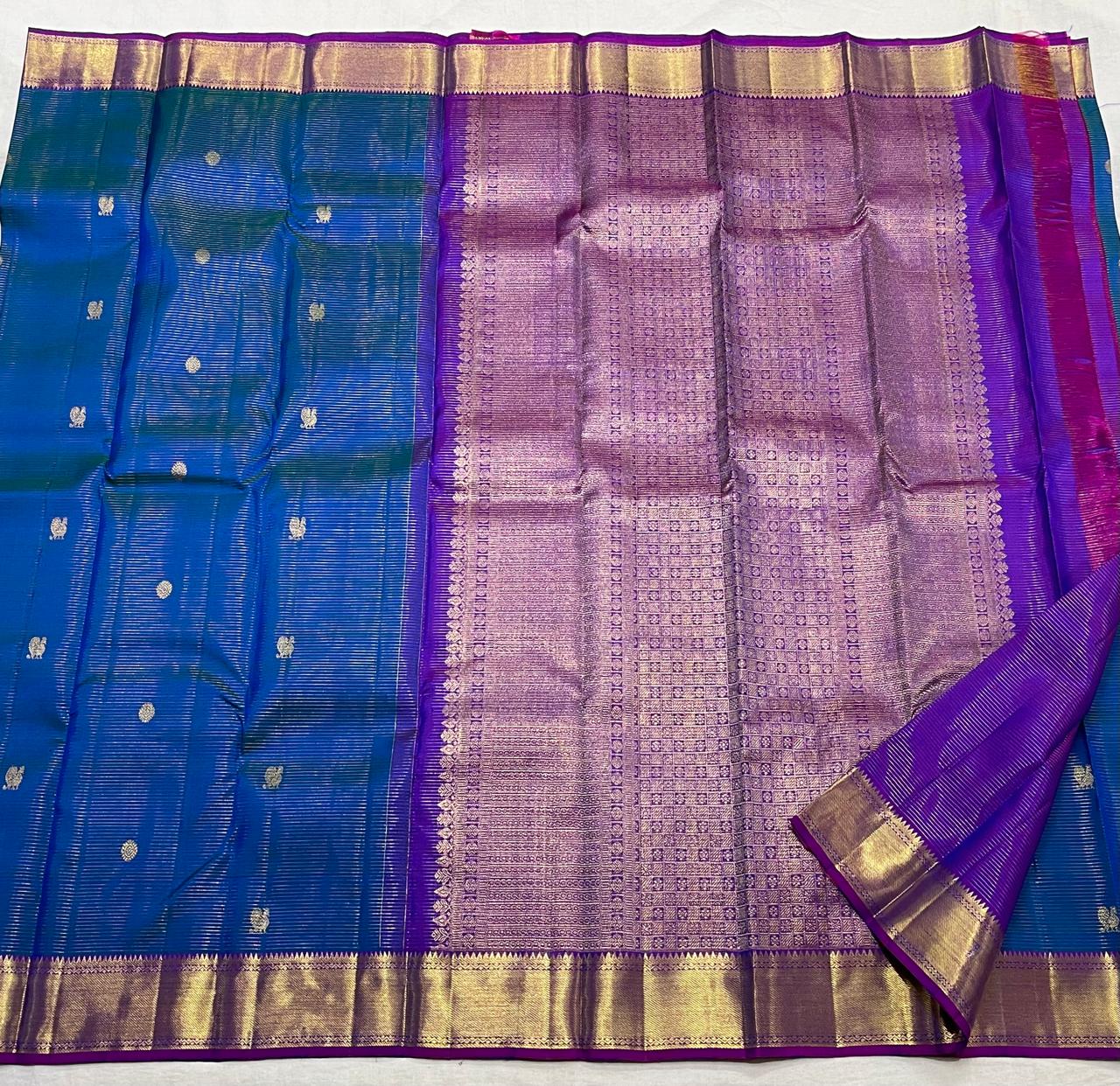 BLUE/PINK KANCHI SAREE