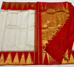 PRUPLE/BROWN TEMPLE  SILK SAREE