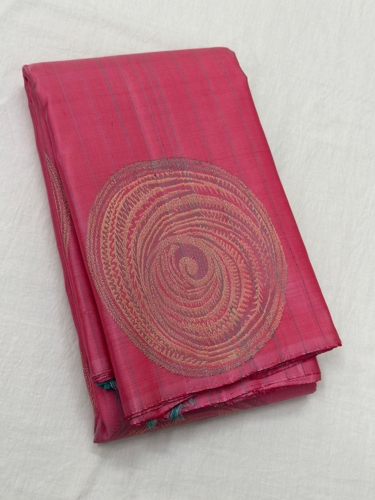 PINK/GREEN TEMPLE  SILK SAREE