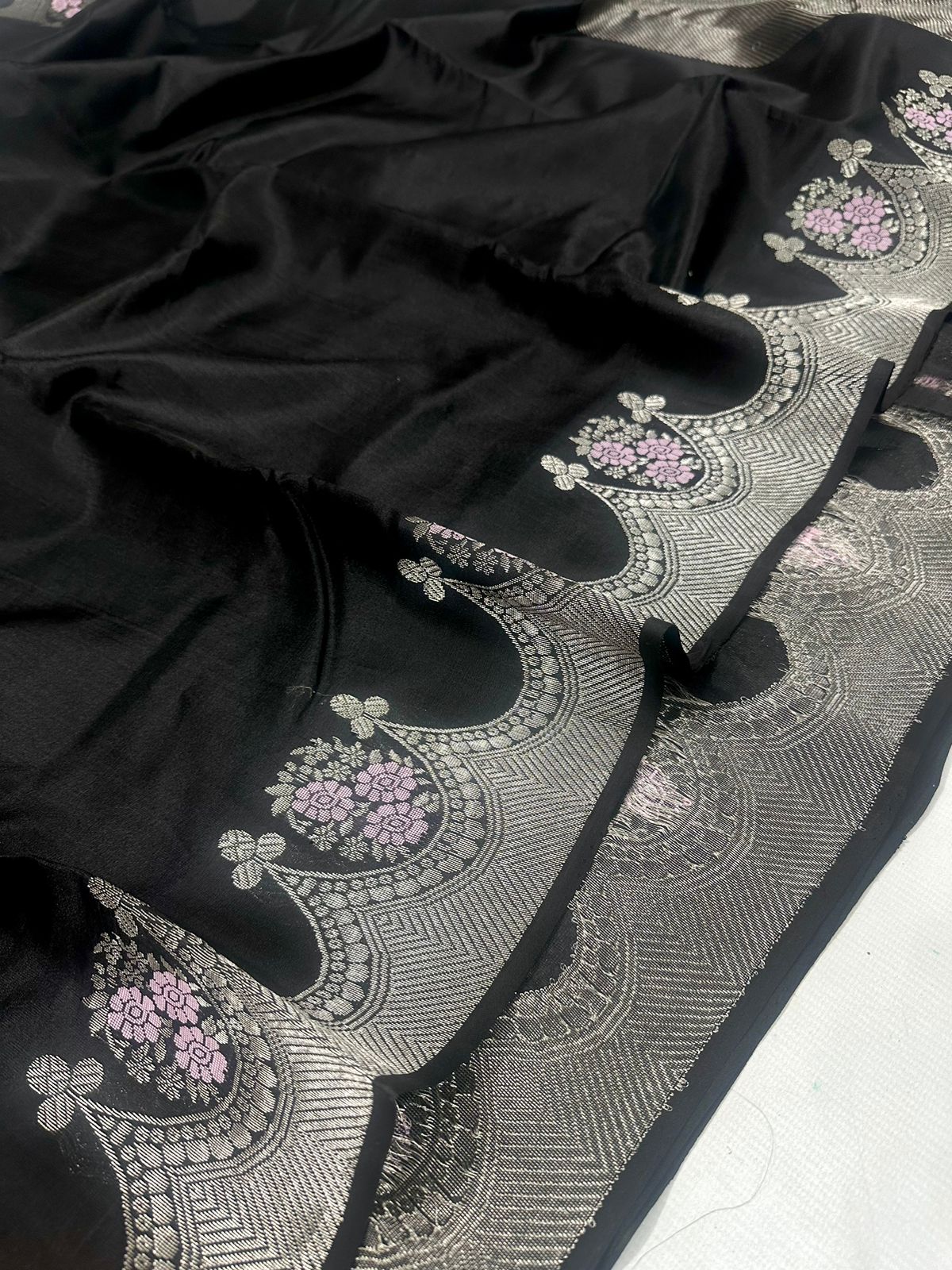 BLACKSILVER CHANDERI SAREE