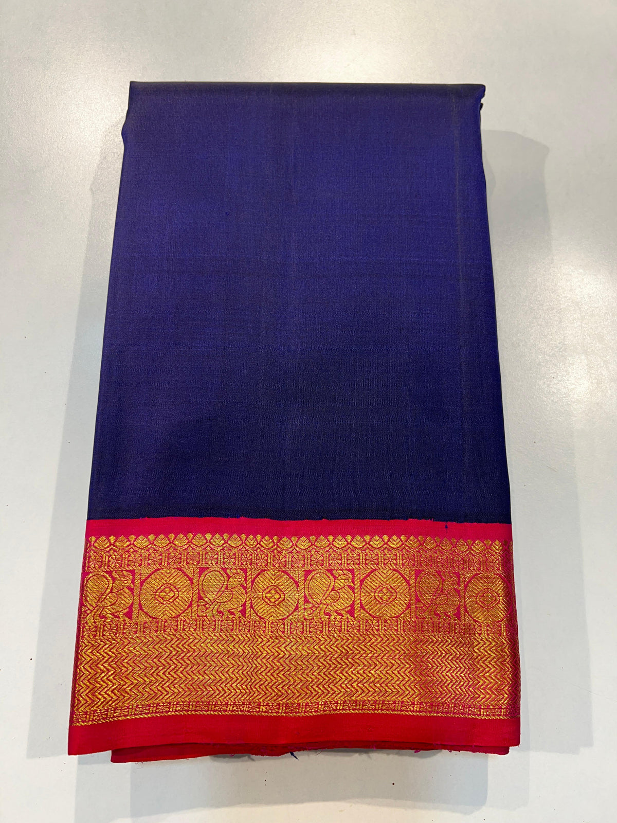 BLUE RANI PINK KANCHI SILK SAREE