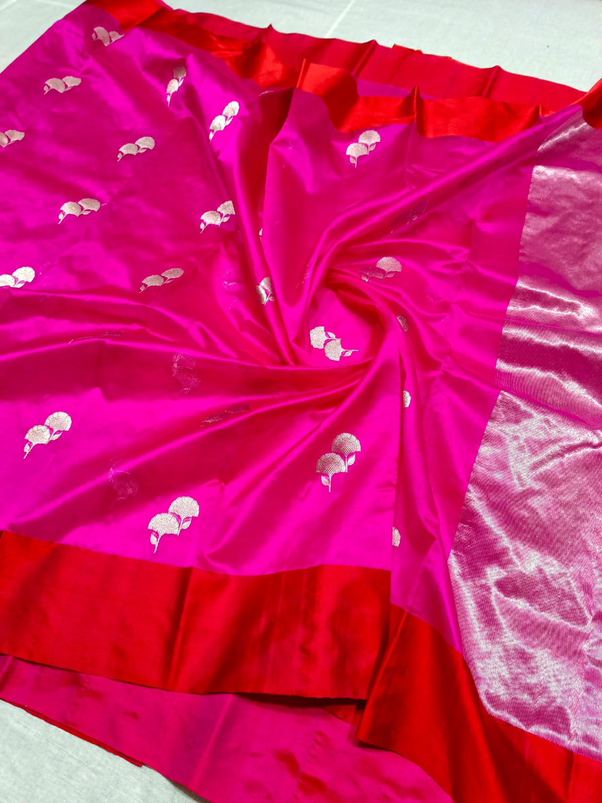 PINK/RED CHANDERI SAREE