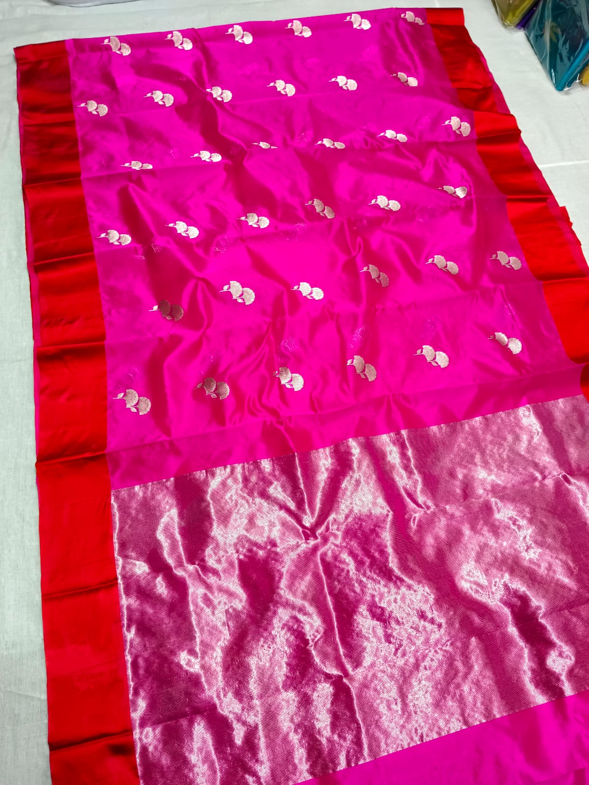 PINK/RED CHANDERI SAREE