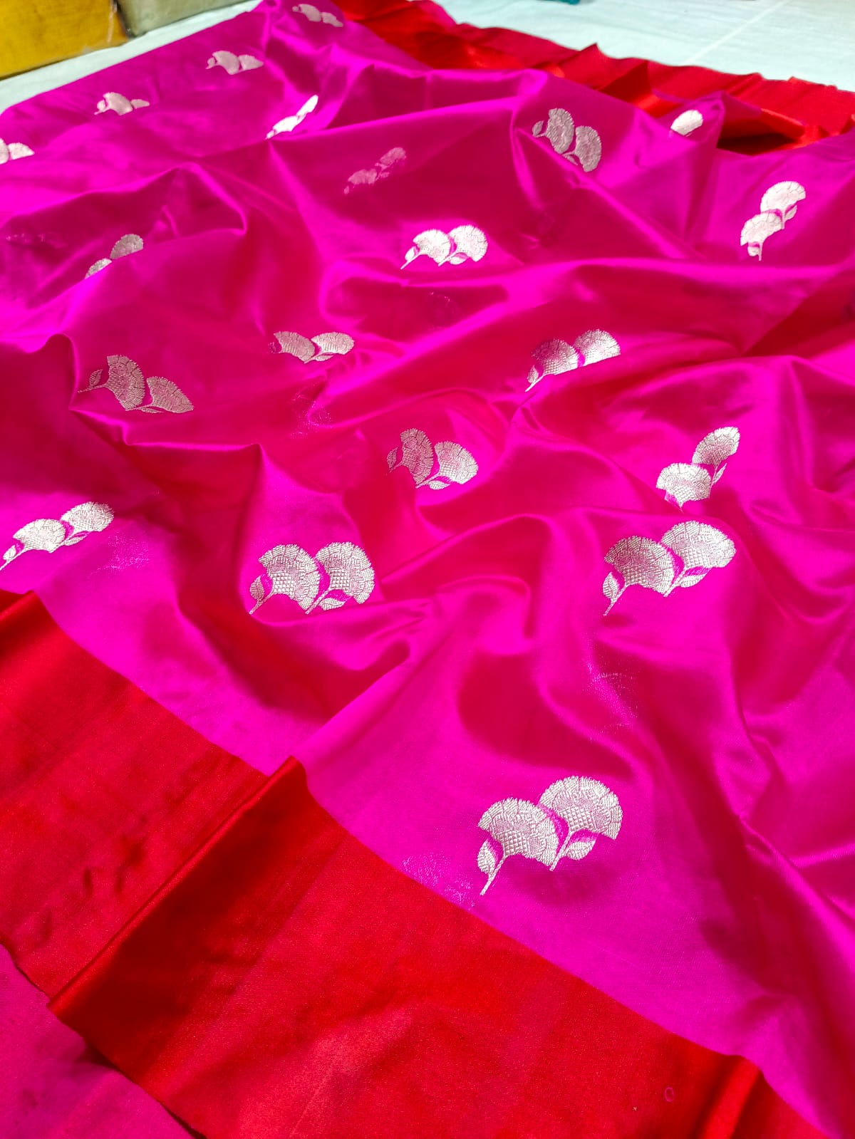 PINK/RED CHANDERI SAREE