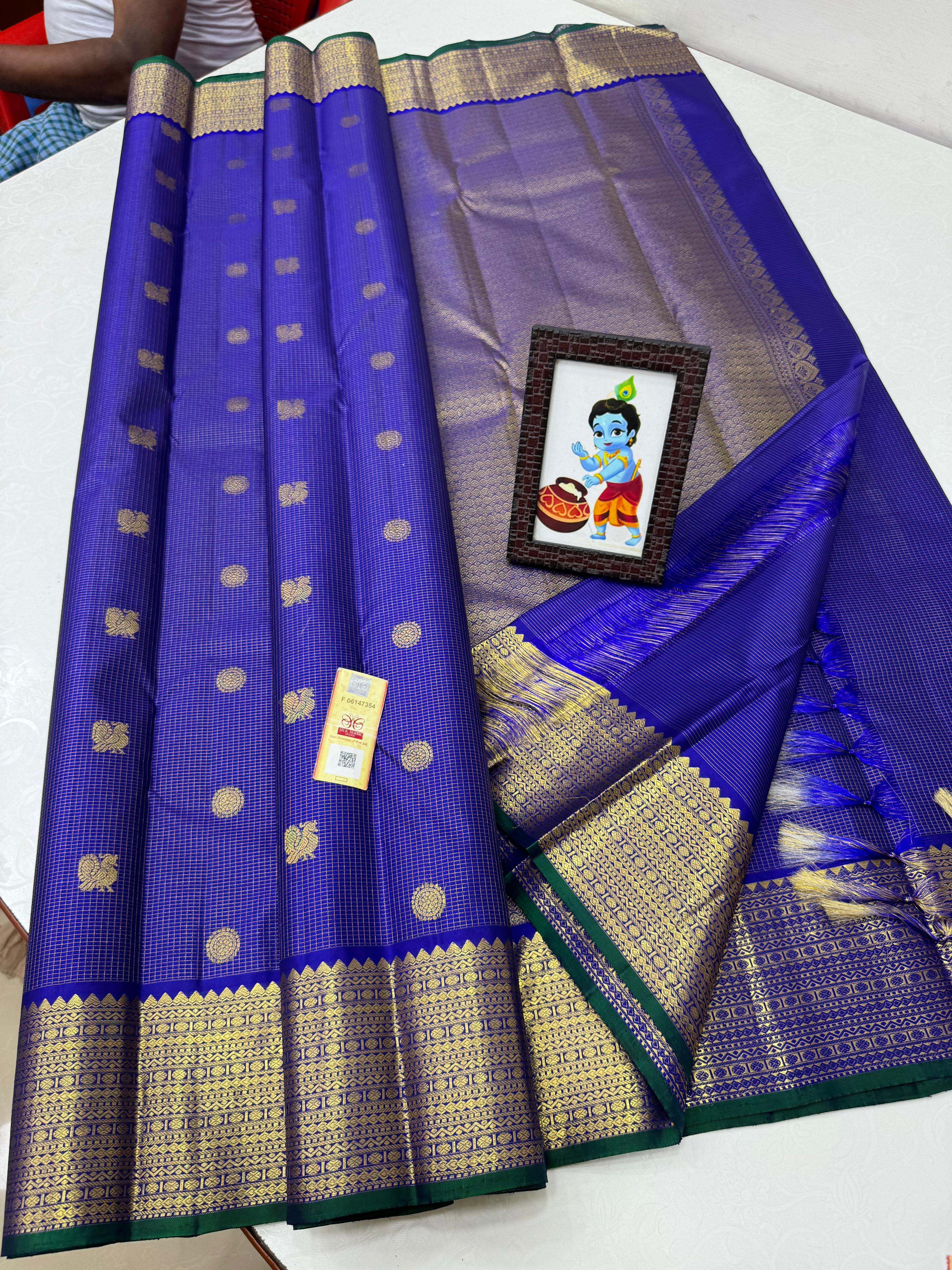 BLUE KANCHI SILK SAREE