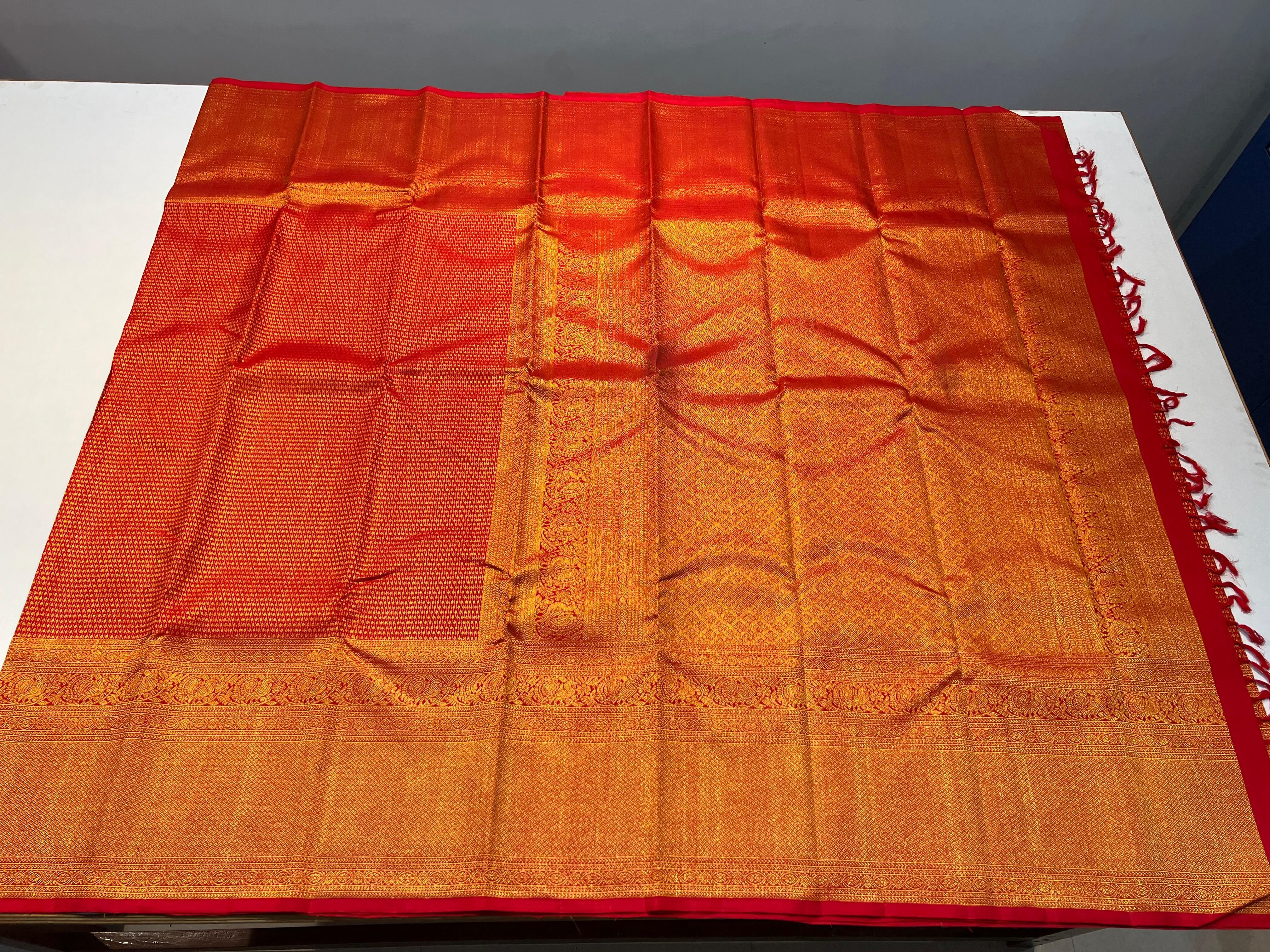 RED/GOLD KANCHI SILK SAREE