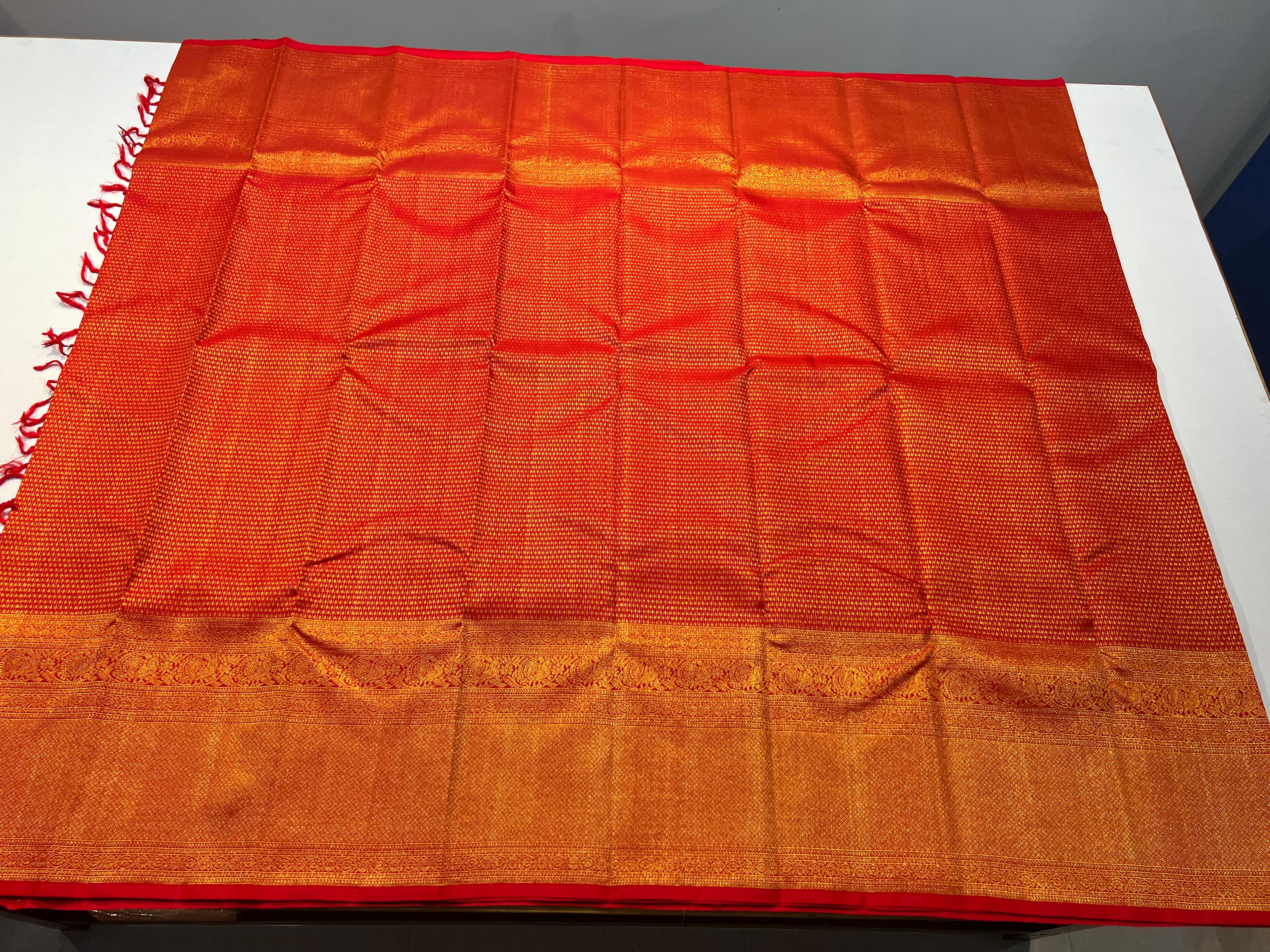 RED/GOLD KANCHI SILK SAREE