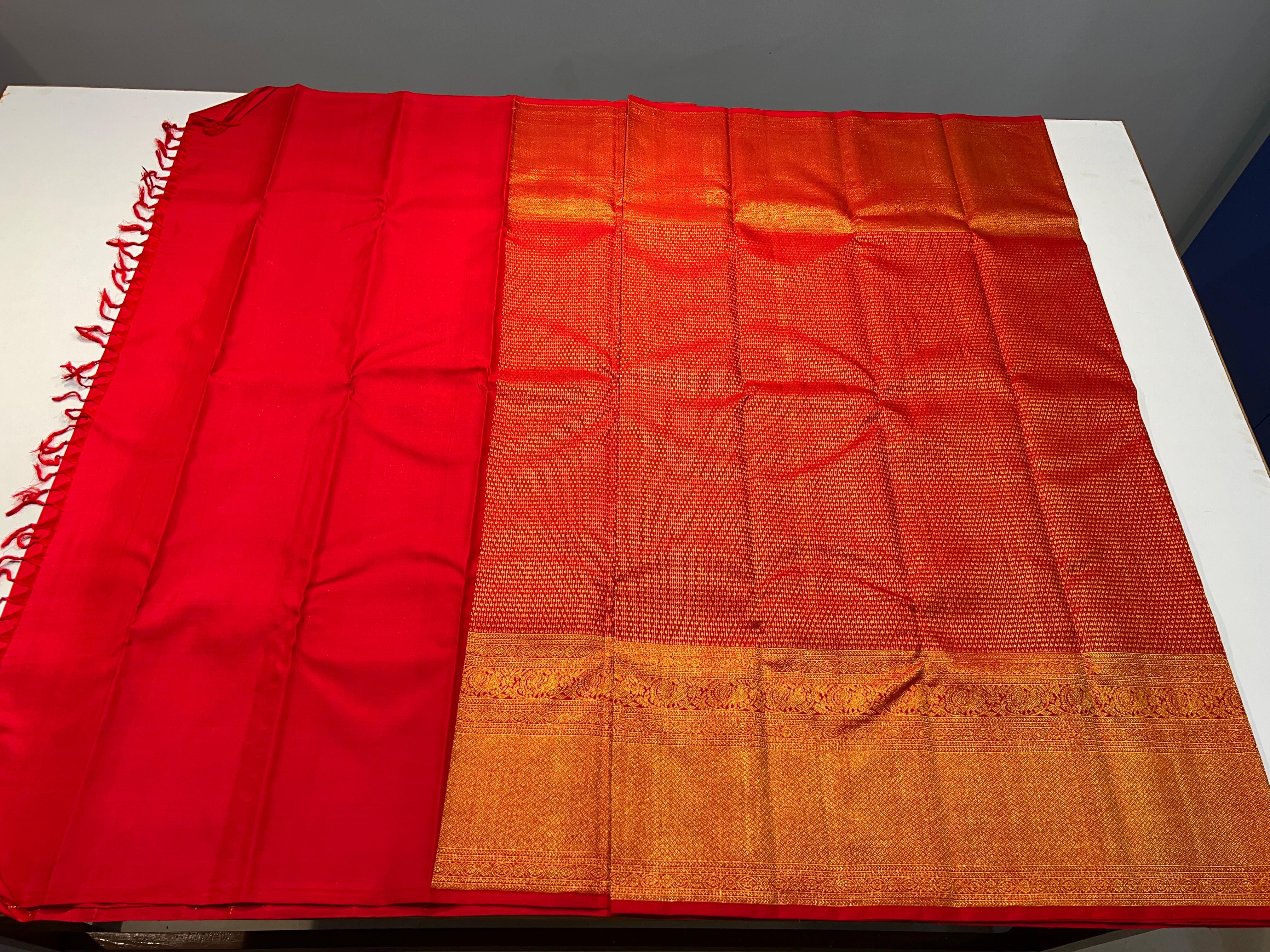 RED/GOLD KANCHI SILK SAREE