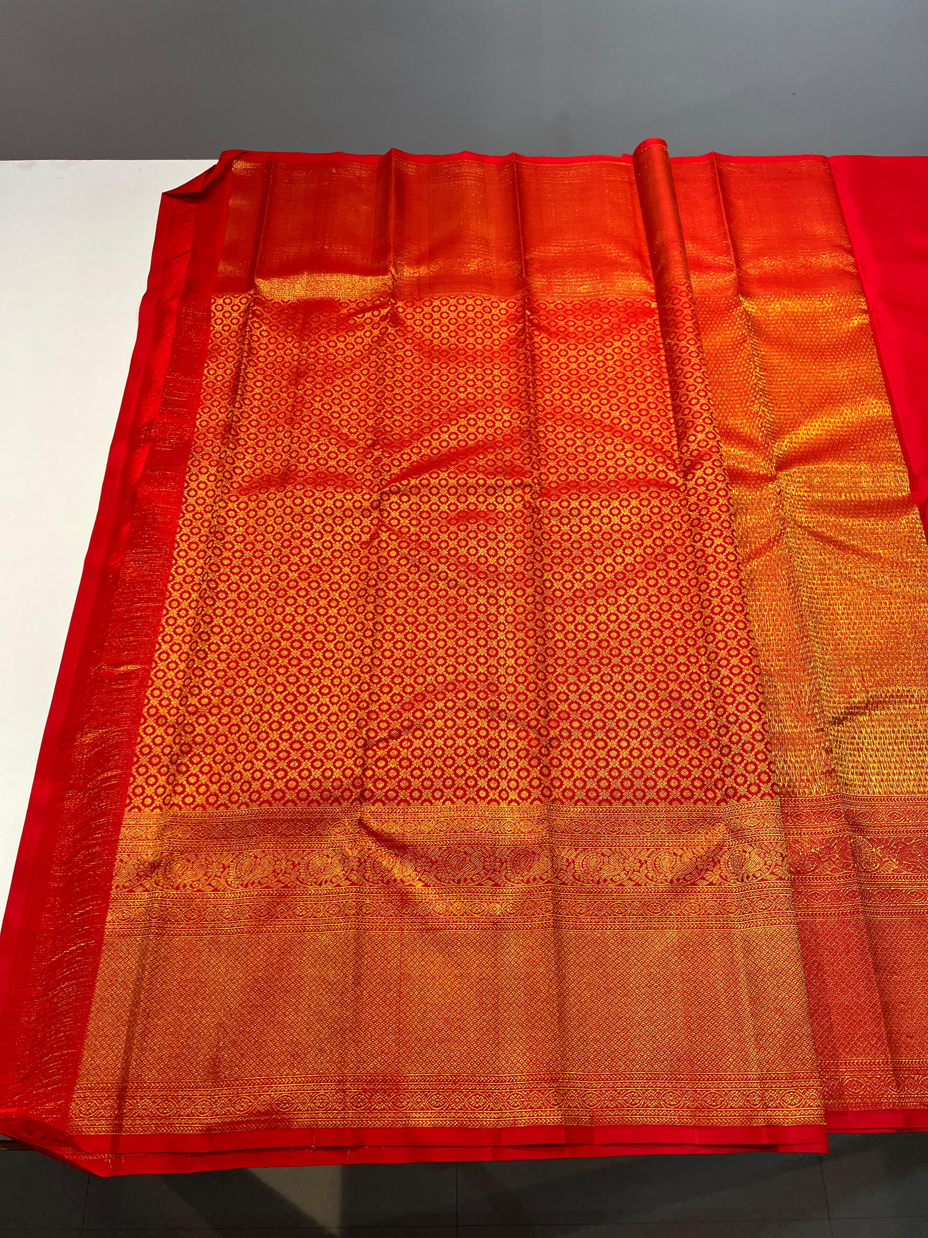 RED/GOLD KANCHI SILK SAREE