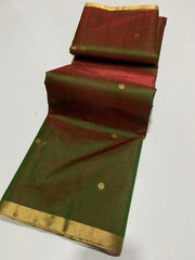 GREEN CHANDERI SAREE