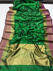 GREEN CHANDERI SAREE