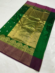 GREEN CHANDERI SAREE