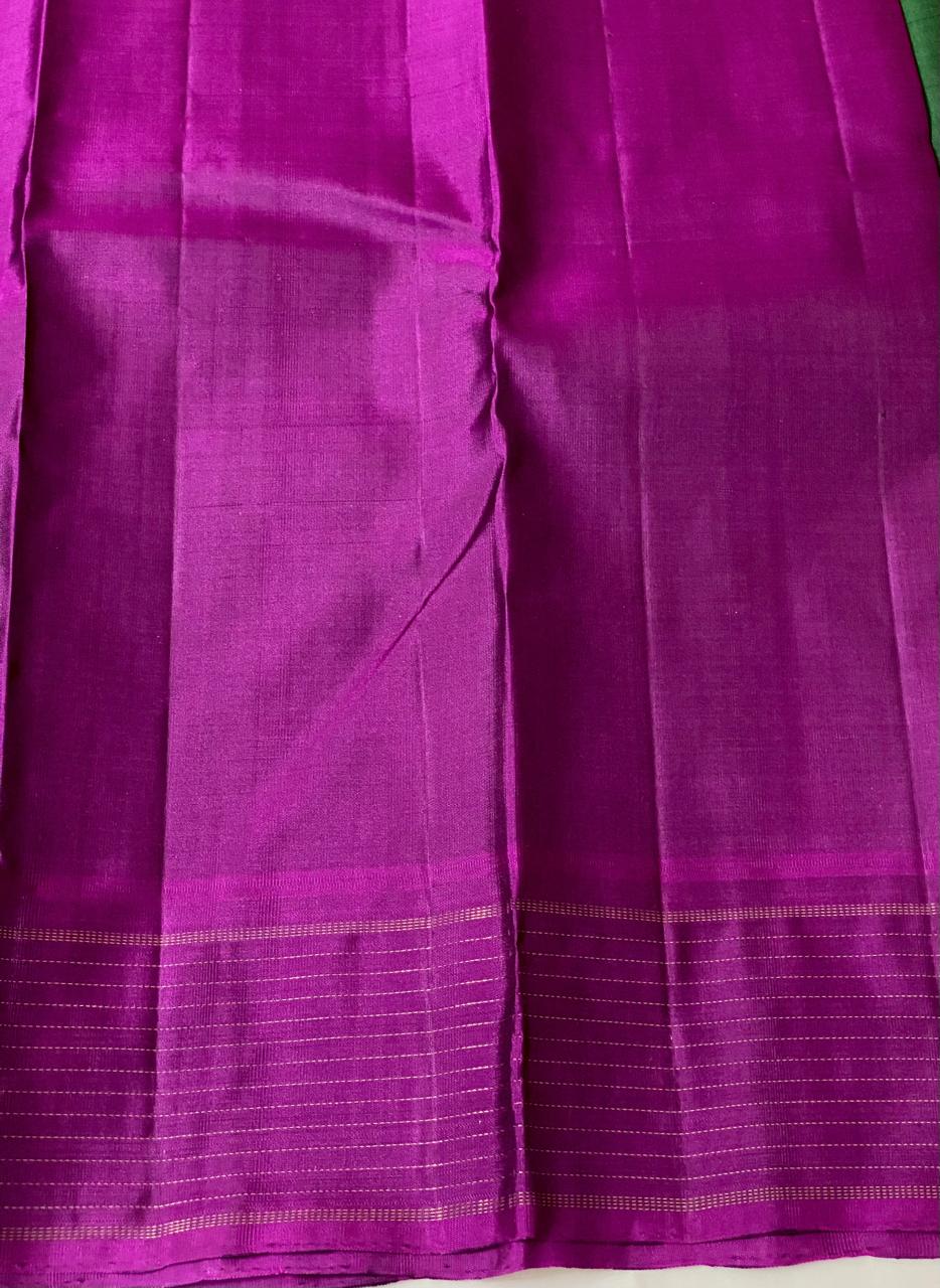 GREEN/PINK KANCHI SILK SAREE