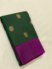 GREEN/PINK KANCHI SILK SAREE