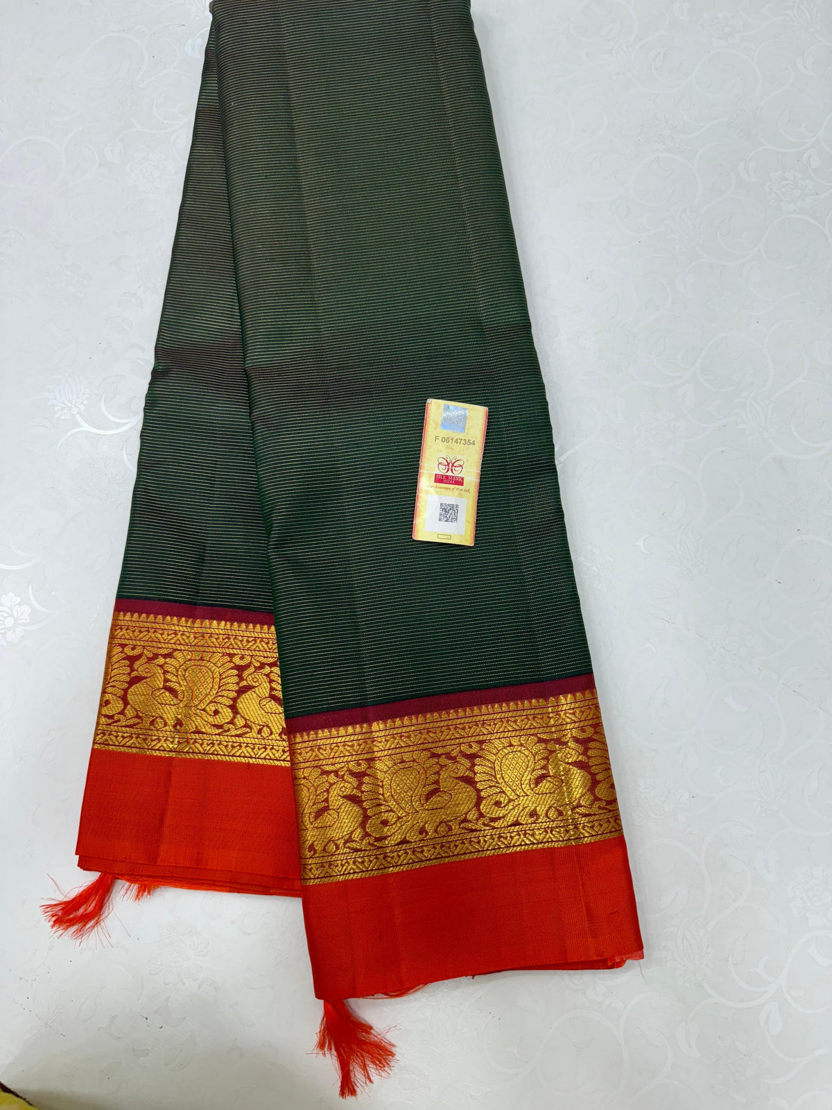 GREEN/RED KANCHI NSILK SAREE