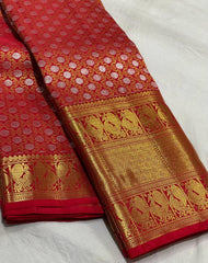 RED KANCHI SILK SAREE