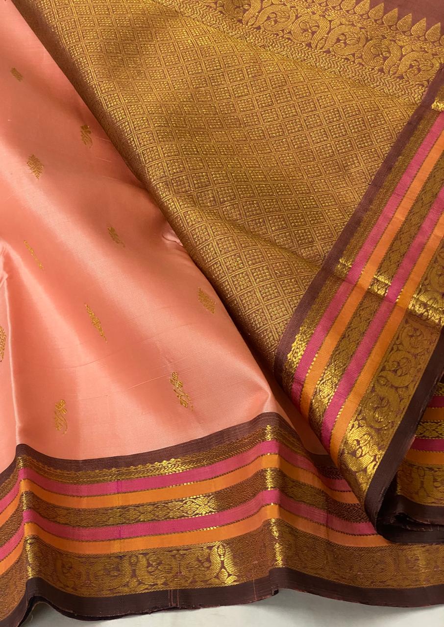 SAPOTA/BROWN KANCHI SILK SAREE