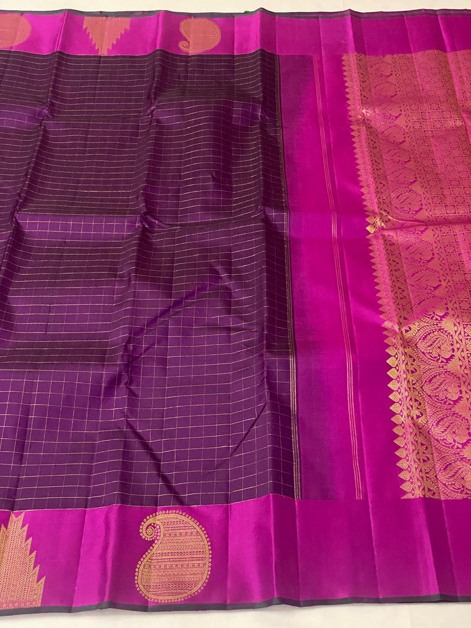 PURPLE/PINK TEMPLE BOARDER SAREE