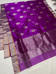 PURPLE CHANDERI SAREE