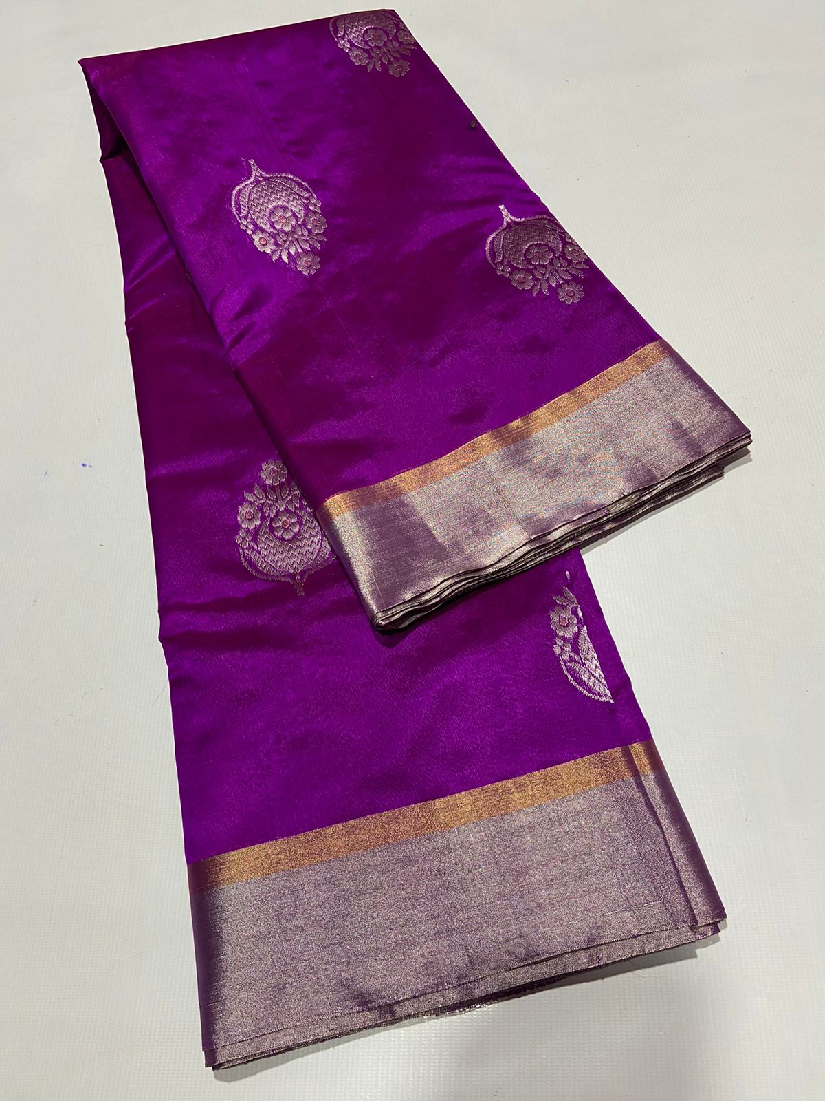 PURPLE CHANDERI SAREE